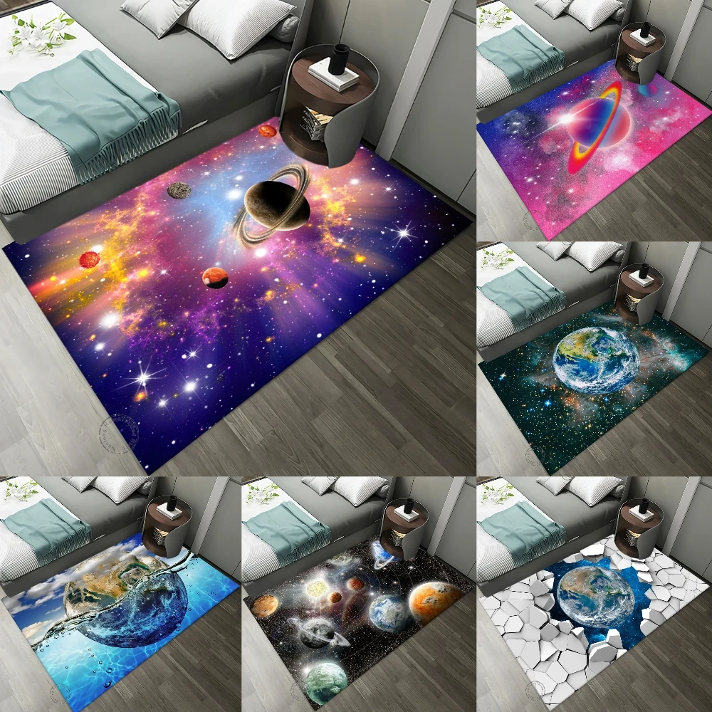 Naked Eye 3D Earth Planet Pattern Carpet For Living Room Bedroom  Door Mat Bath  Leisure  Home Decor