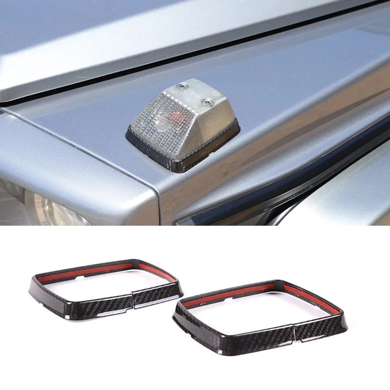 

Real Carbon Fiber For Mercedes G Class W463 2004-2018 Car Hood Turn Signal Bracket Cover Decorative Sticker Car Accessories