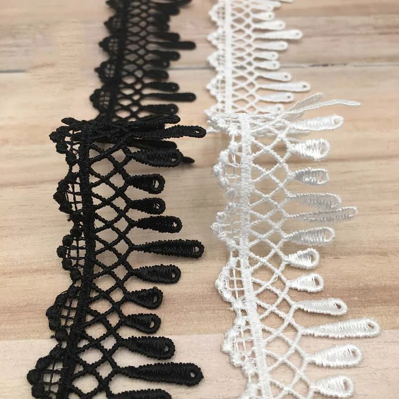 29Yards Black White Lace Water Soluble Embroidered Lace Neckline Collar Ribbon Trim Women Dress DIY Sewing Supplies