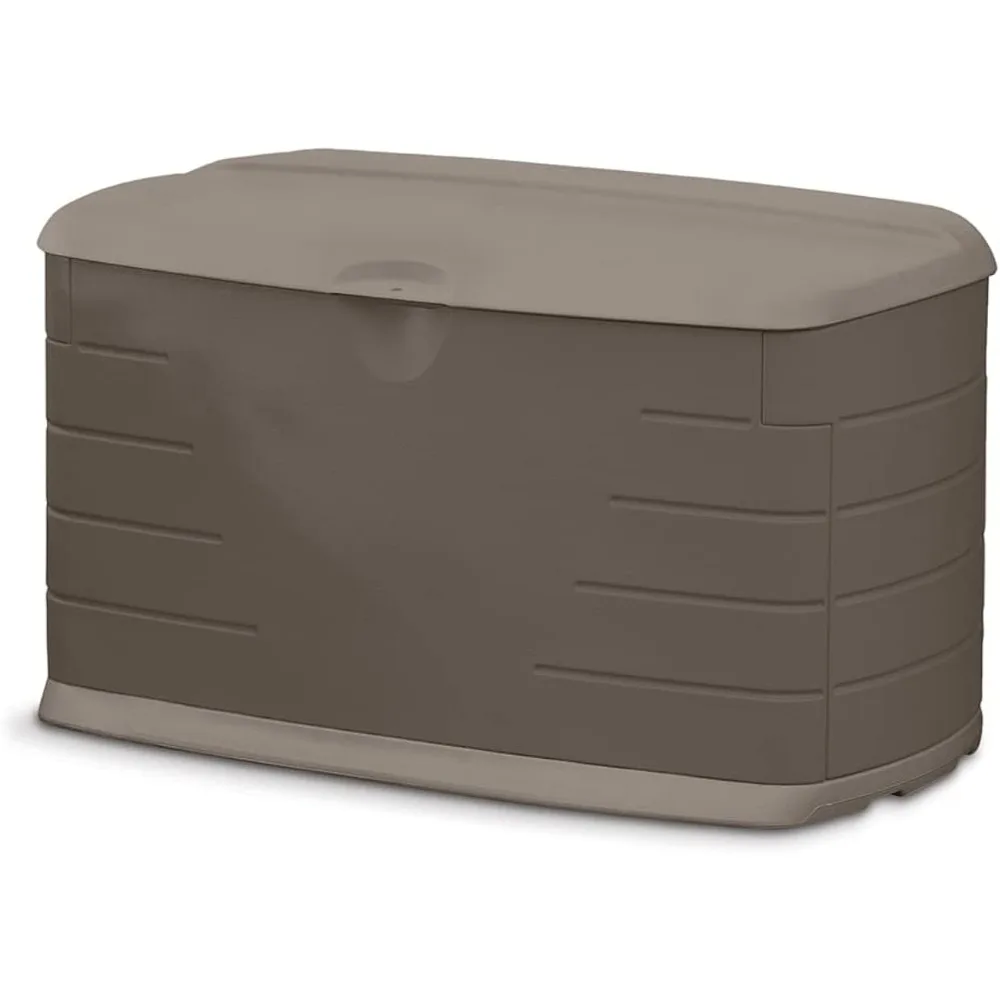 

72.6 Gal. Wood Box Medium Resin Weather Resistant Outdoor Storage Deck Box Putty/Canteen Brown Boxes for Storage Suitcase Basket