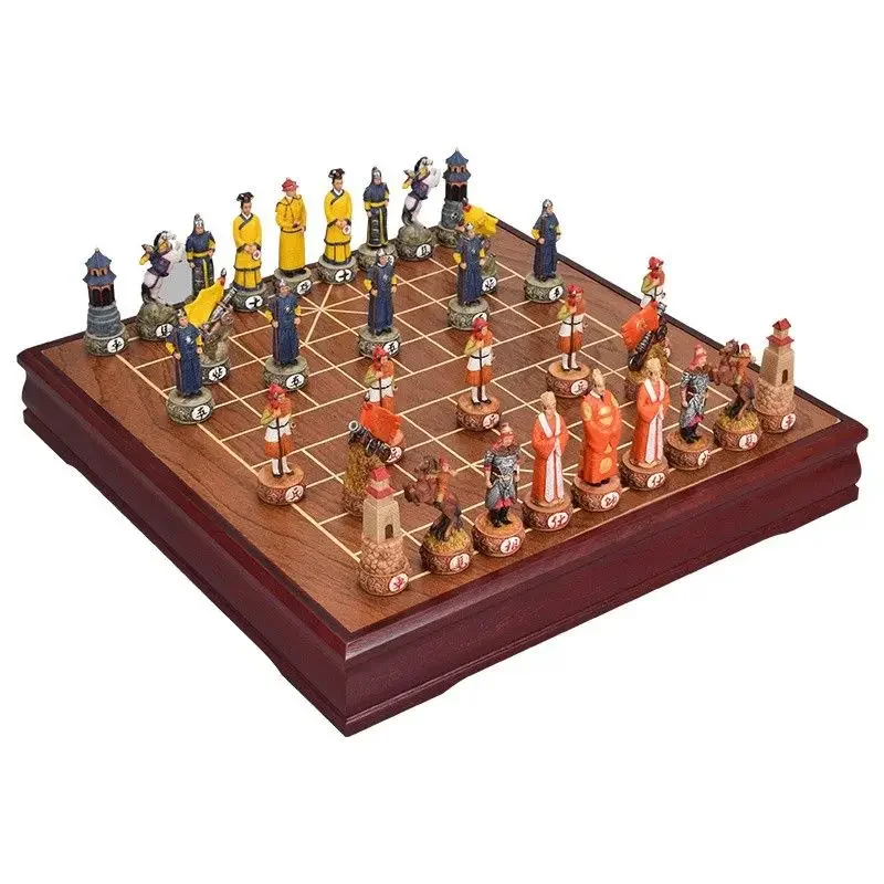 Character three-dimensional chess set, high-end resin fun Chinese chess home ornament gifts