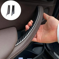 3Pcs Set Car Interior Door Side Handle Armrest Pull Trim Carbon Black Accessories For BMW X5 F15 X6 F16 2014-2018 LHD RHD