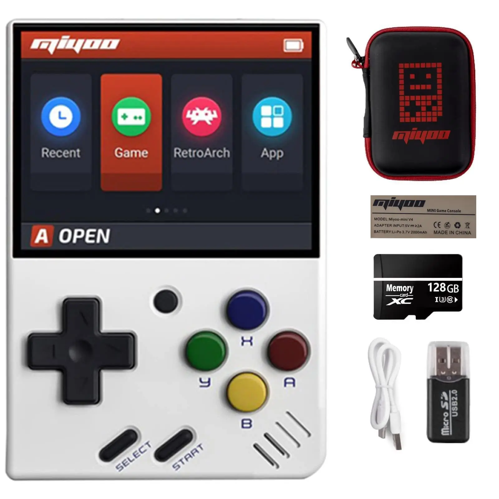 Miyoo Mini V4 Handheld Video Game Console with 128GB Card & 11000+ Games Portable Retro Game Console