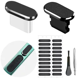 Charging Port Metal Dust Stopper Cap Phone Speaker Dust Mesh Sticker for Samsung IPhone 16 15 14 Pro Max IOS Type C Cleaning Set
