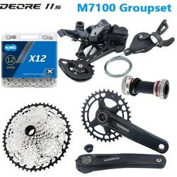 SHIMANO  Mountain Bike SLX M7100 Transmission Kit 1*12S Shift Lever Rear Derailleur Flywheel CN-M6100/X12 Chain MT510 Crank set