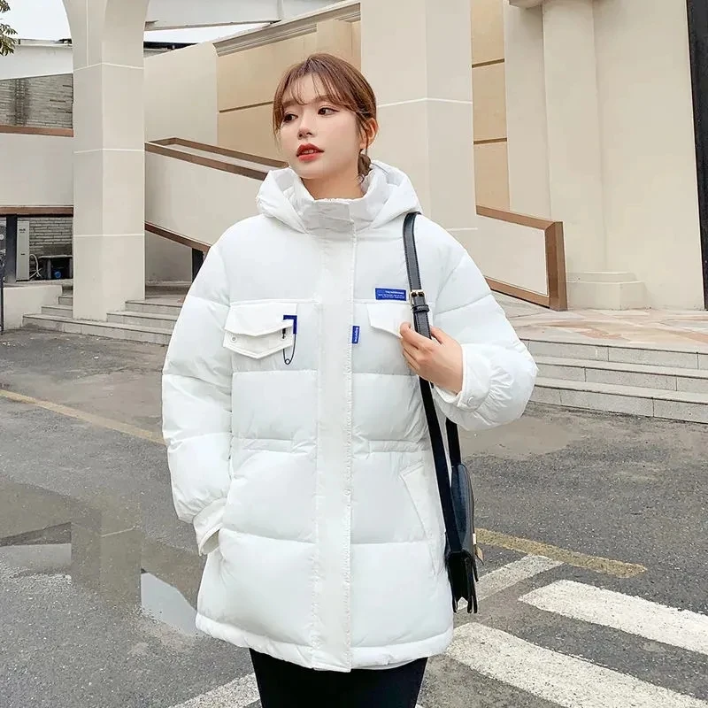 2023 New Winter Hooded Parka Women\'s Down Cotton Jacket Puffer Coat Overcoat Thick Warm Cotton Padded Jacket Snow Wear Outwear