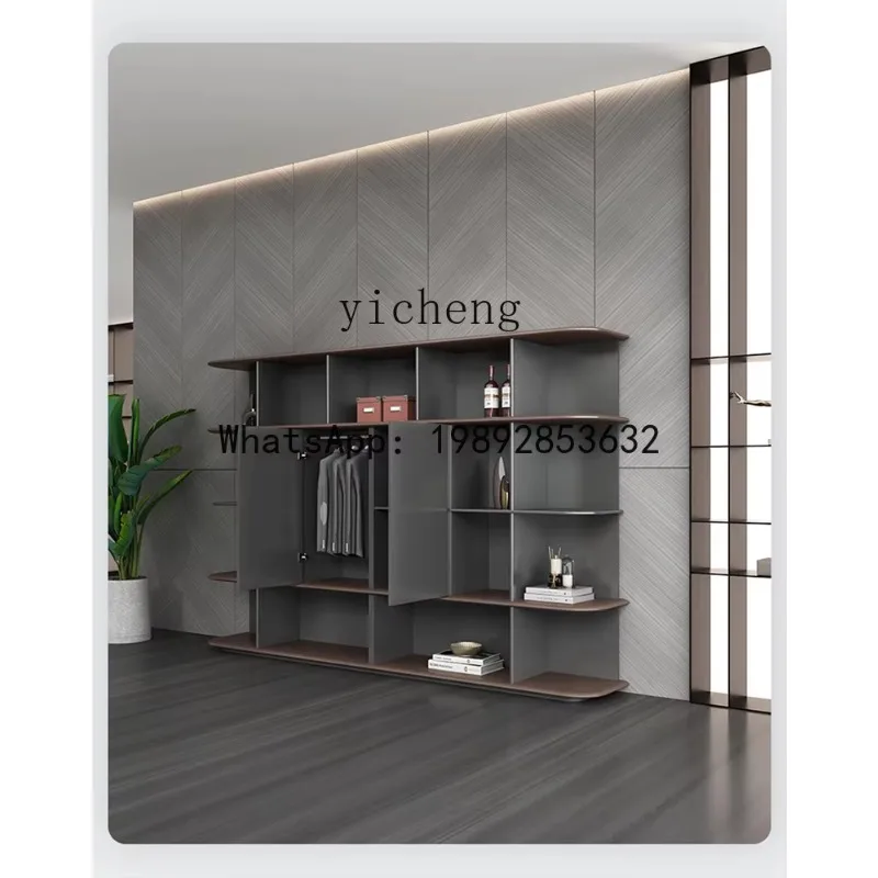 AB    office file cabinet gray display background creative high cabinet data file opening method bookcase