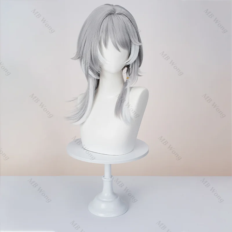 Honkai Star Rail Cipher Parrucca Cosplay Cifera Grigio Bianco Capelli Lunghi Ampforo Festa di Halloween per Donne Ragazze Carnevale Puntelli