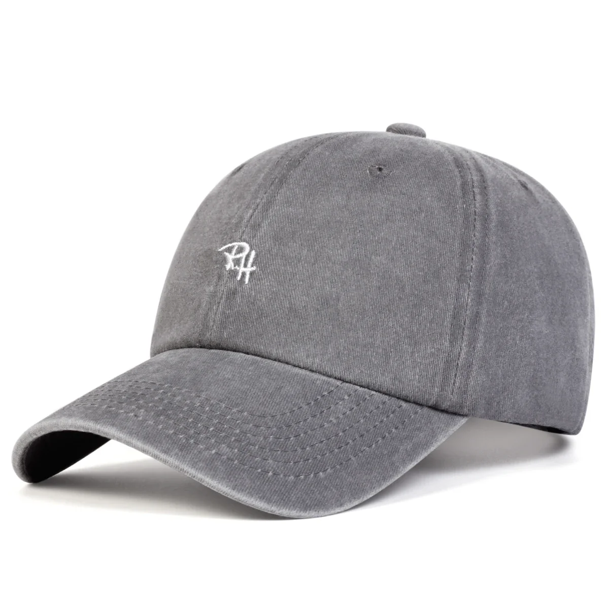 Unisex RH Letter Embroidery Wash Baseball Caps Spring and Autumn Outdoor Adjustable Casual Hats Sunscreen Hat