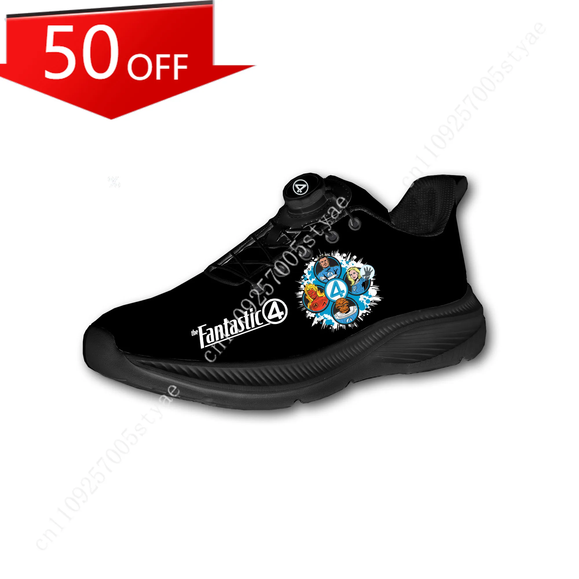 

Marvel Fantastic Four Mens Womens Running Off-road Shoes Laceless Rotating Button Sports Shoe Hiking Leisure Custom Sneaker