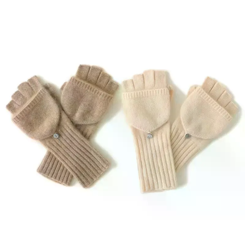 الكشمير القفاز الدافئة محبوك أصابع قفازات الوجه القفازات للرجال النساء طالب بنين بنات نصف اصبع قفازات رشاقته قفازات