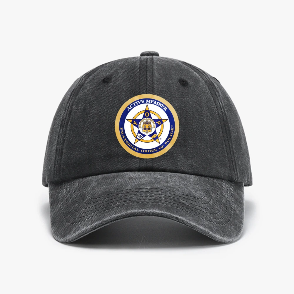 FRATERNAL ORDER OF POLICE baseball cap Summer Retro style Washed Soft top denim hat fashion casual unisex adjustable sun hats