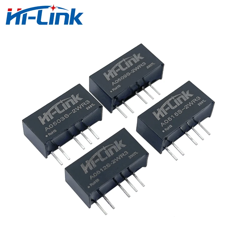 Hi-Link A0503/05/09/12/15/24S-2WR3 Mini 2W 3.3V/5V/9V/12V/15V/24V DC DC Converter Power Supply Intelligent Module Dual Output