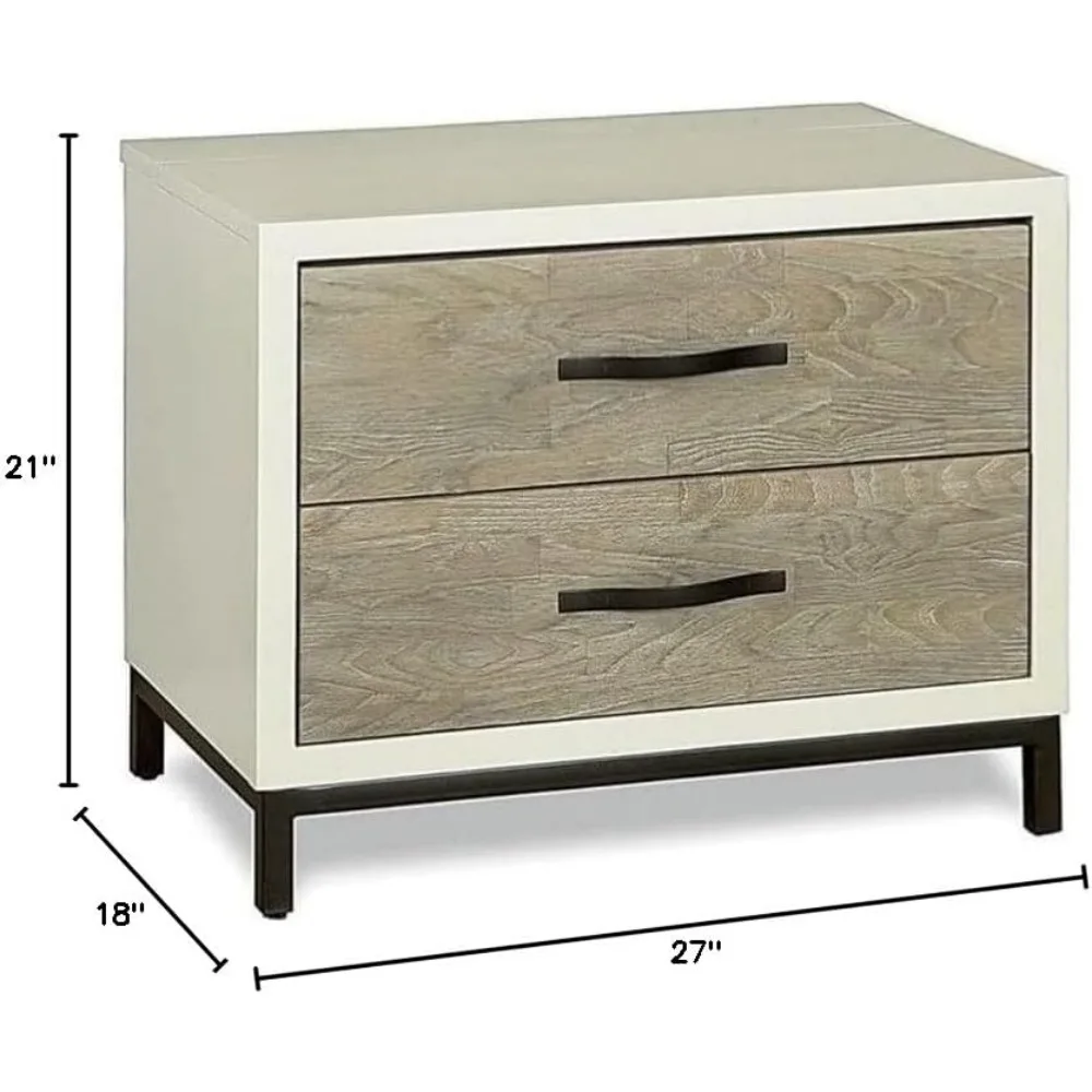 2 Drawer Nightstand in Gray Parchment