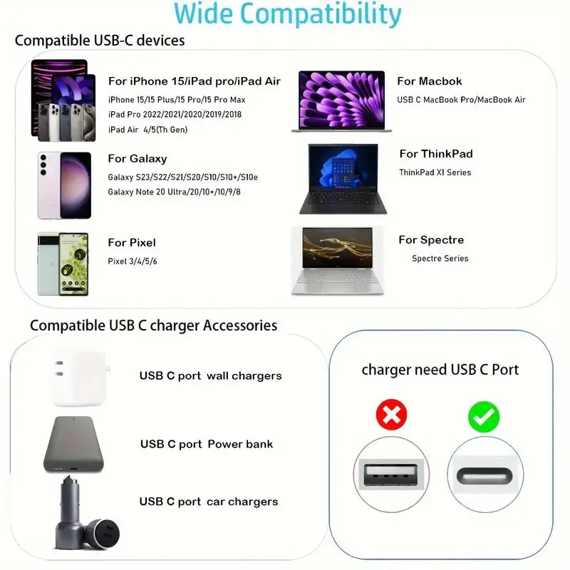 나일론 브레이드 휴대폰 충전 케이블, 60W USB C to C 타입, 3A 고속 충전, 아이폰 15 프로 맥스 플러스 샤오미 포코 삼성용