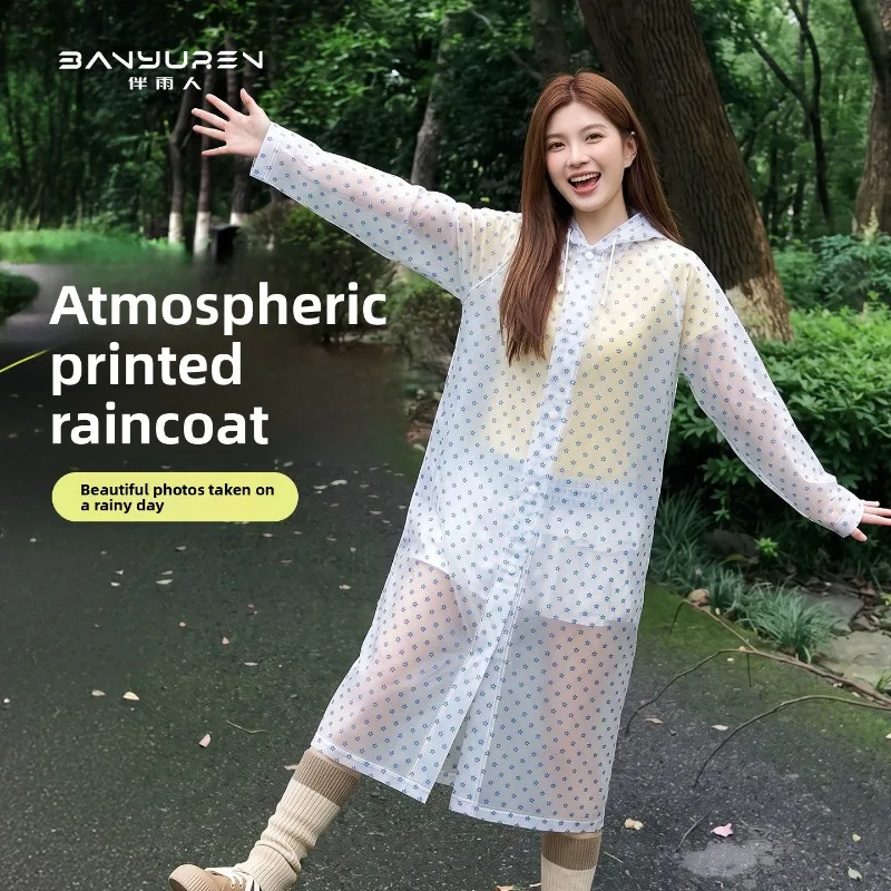 Disposable Adult Unisex Thickened Long Waterproof Star Print Poncho for Music Festival Outdoor Travel High Style Raincoat