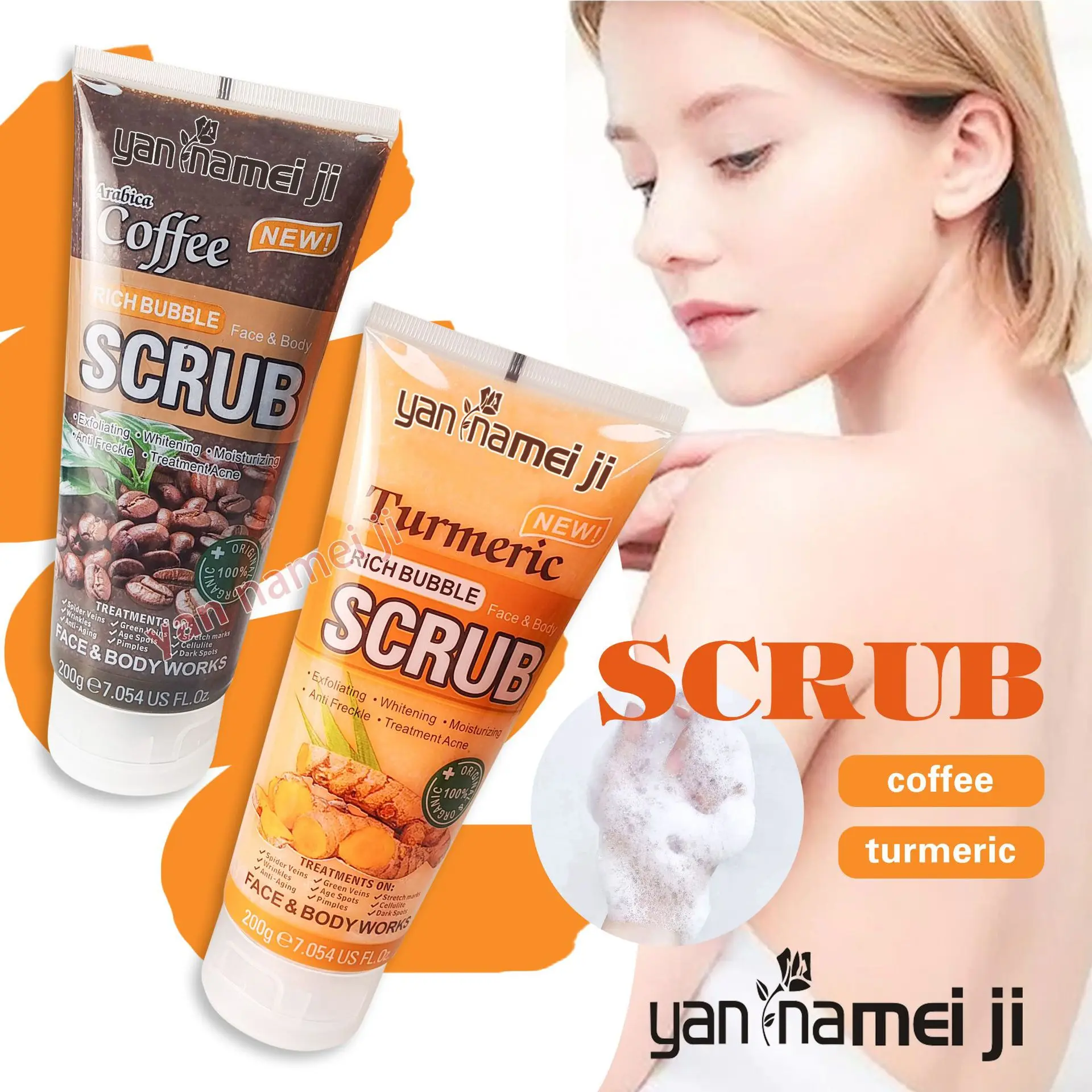 200g Gentle Exfoliation Deep Cleansing Pores Face and Body Shower Moisturizing Scrub Salt Bath Salt Skin Whitening  Antioxidant