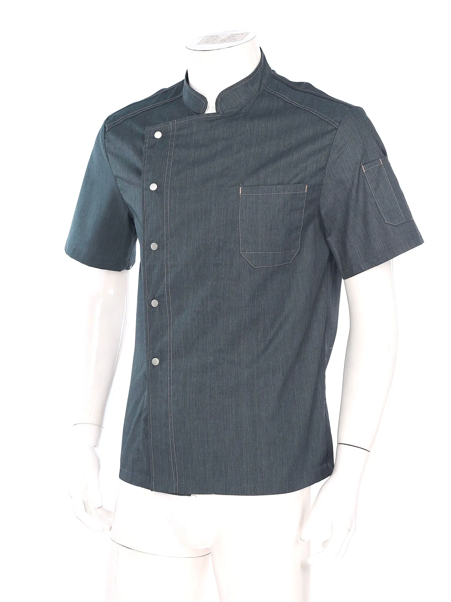 Chaqueta de Chef de manga corta para hombre y mujer, camisas de cocina, uniforme de camarero de restaurante de panadería, ropa de cocina de Hotel, abrigo de Catering