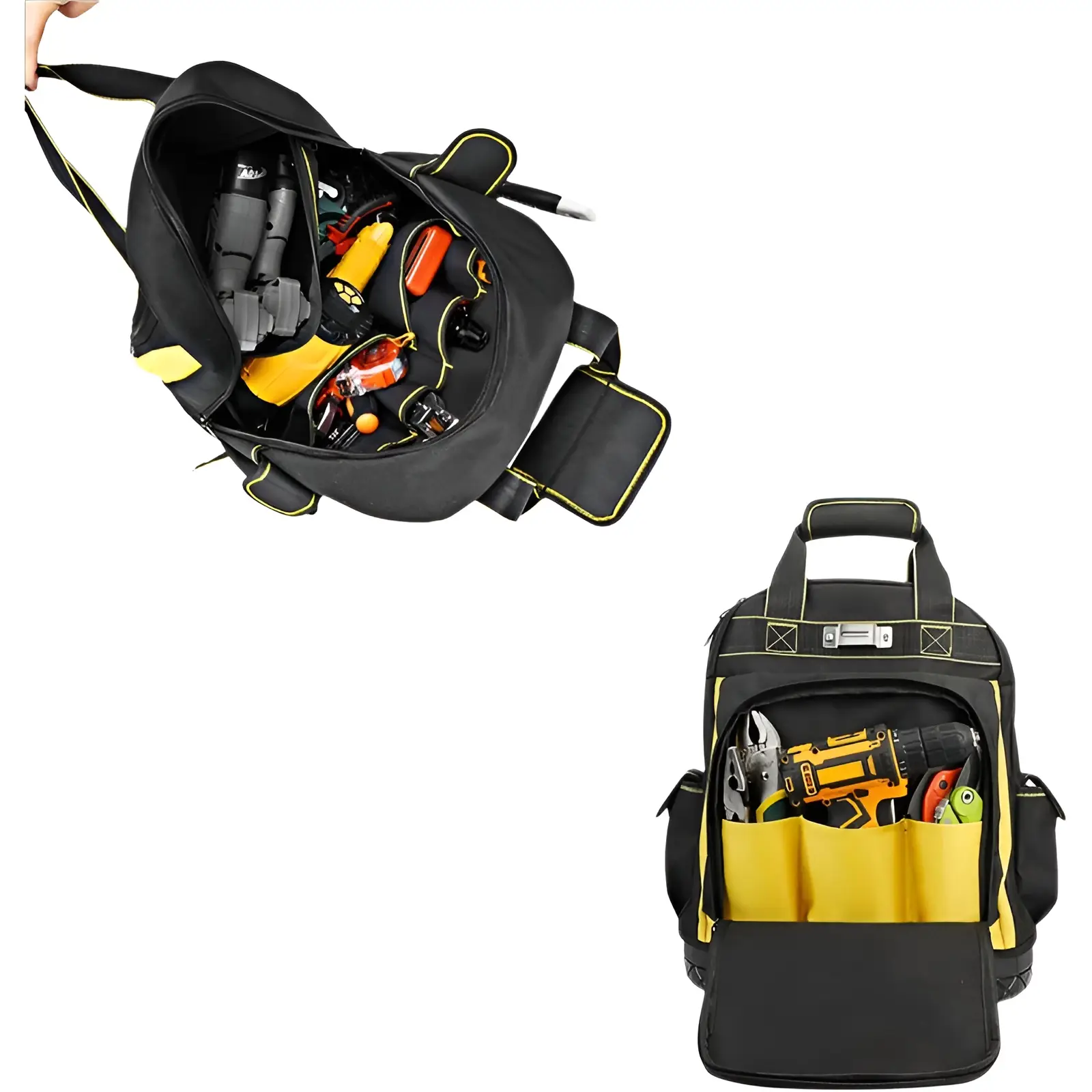 AIRAJ-Mochila de ferramentas impermeável com base de borracha, Saco de ferramentas pesadas, Organizador para eletricista, Manutenção de encanador