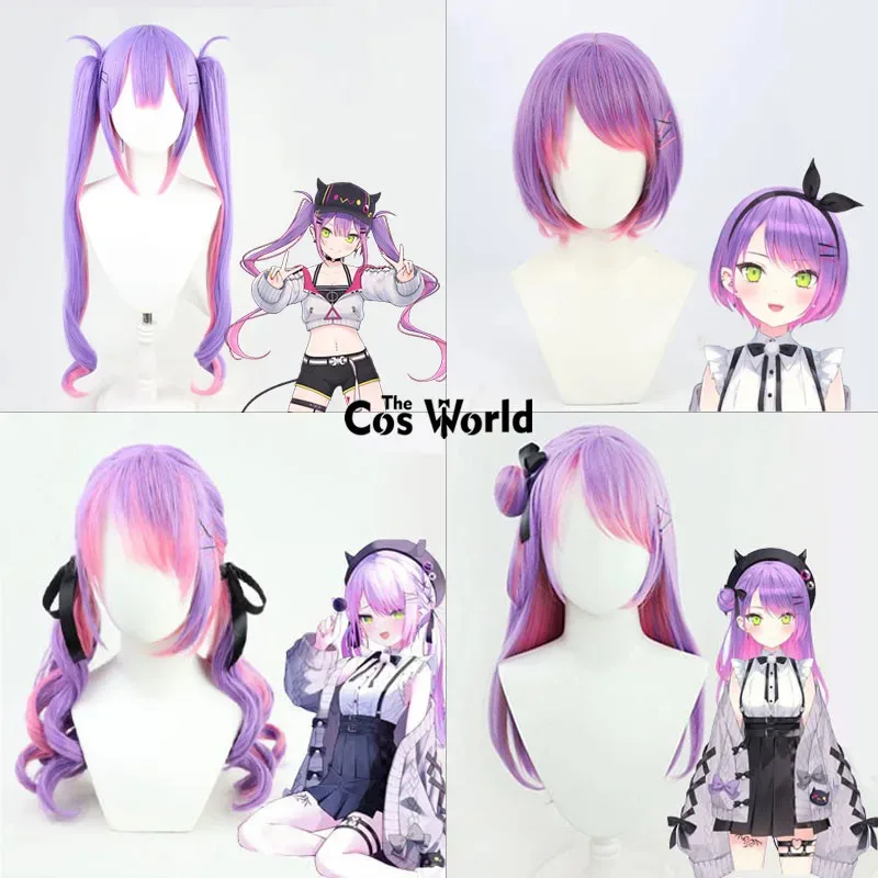 

Virtual YouTuber VTuber Hololive Tokoyami Towa Anime Cosplay Wigs Fiber Heat Resistant Synthetic Hair + Wig Cap