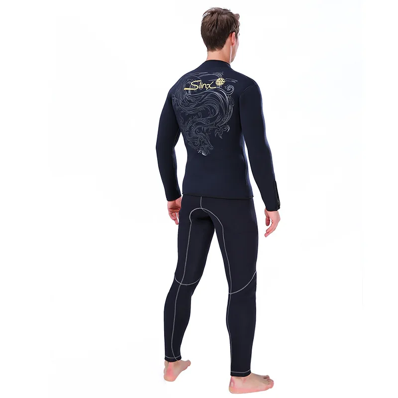 Traje de neopreno dividido de manga larga para hombres y mujeres, chaqueta de buceo cálida de 5mm, Top de buceo, trajes de surf