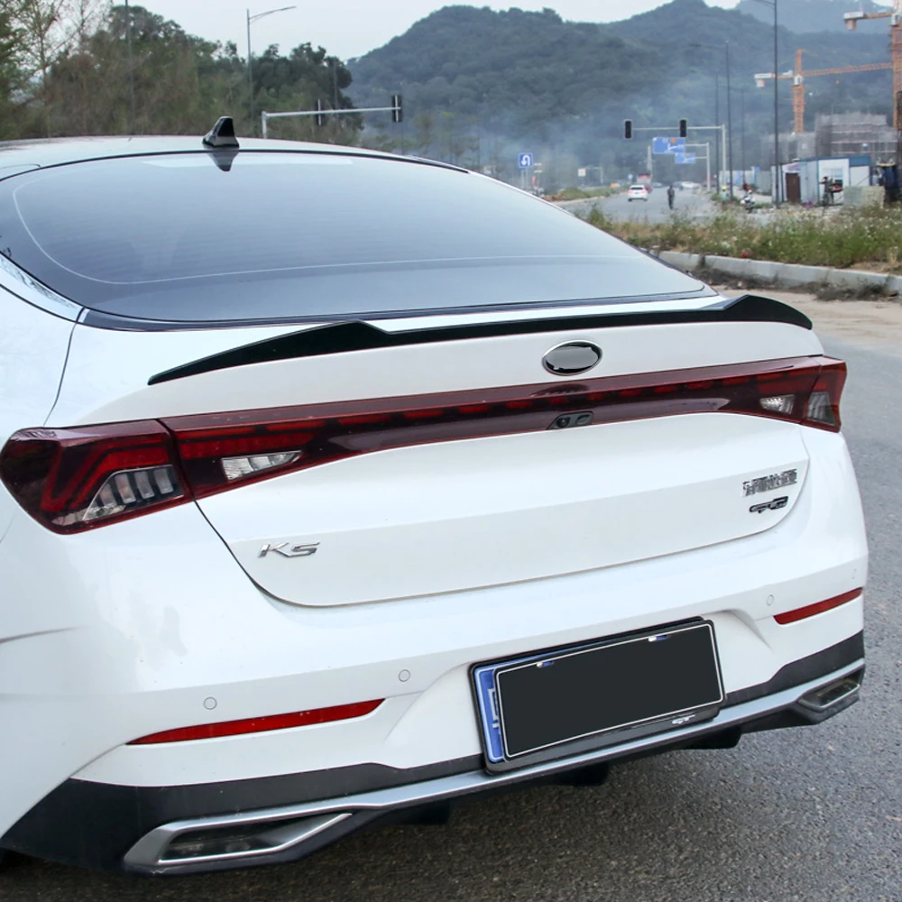 For Kia K5 Optima DL3 2020 21 22 23 Rear Trunk Lid Ducktail Lip Spoiler Wing ABS Black White Carbon Color Exterior Accessories