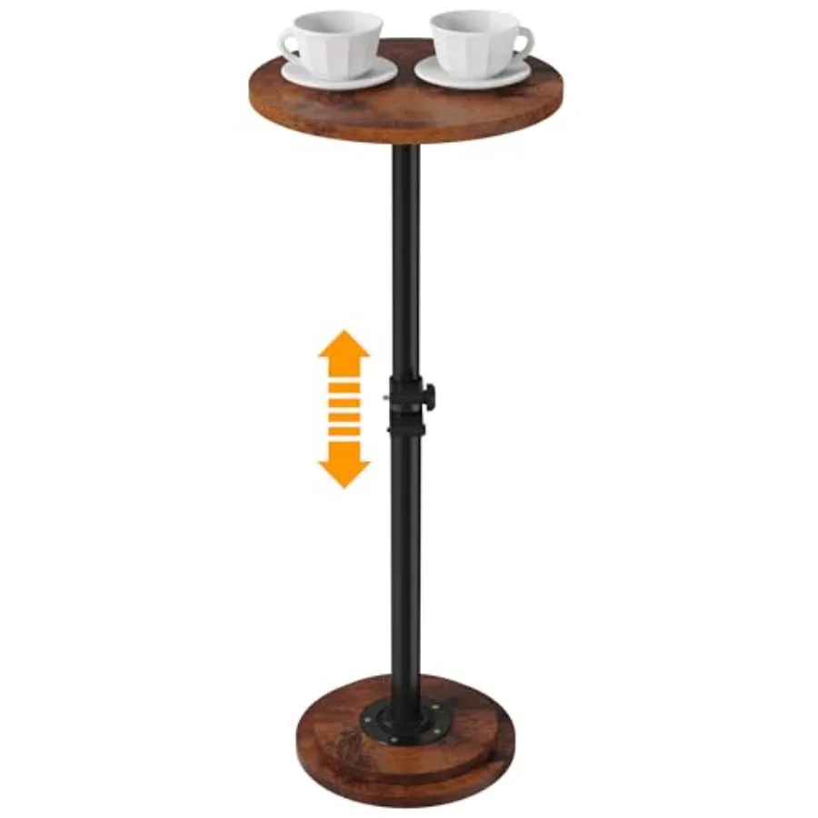 

Маленький круглый приставной столик для напитков - 360 ° Вращающийся регулируемый по высоте столик-подставка для дивана в малогабаритных помещениях