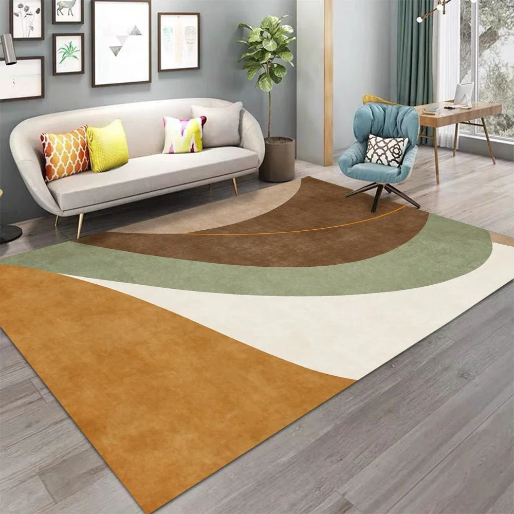 VIKAMA Teppich mit modernem abstraktem geometrischem Muster für Wohnzimmer, Kinderboden, Schlafzimmer, Sofakissen, Heimdekoration