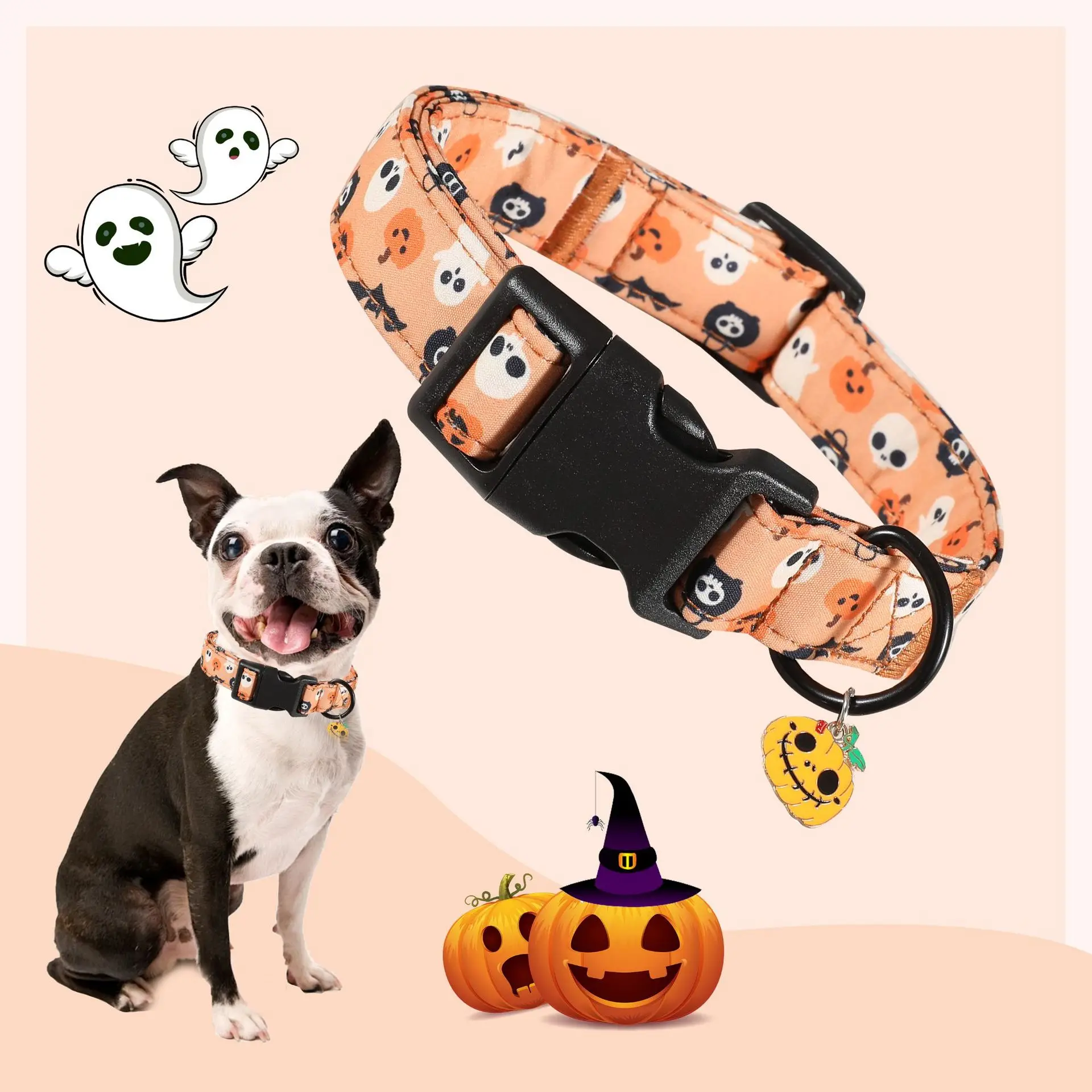 Halloween-Hundehalsbänder: Anti-Biss-Halsabdeckungen und spezielle Halsketten für unterwegs – für große, mittlere und kleine Hunde sowie Katzen – Detail 7