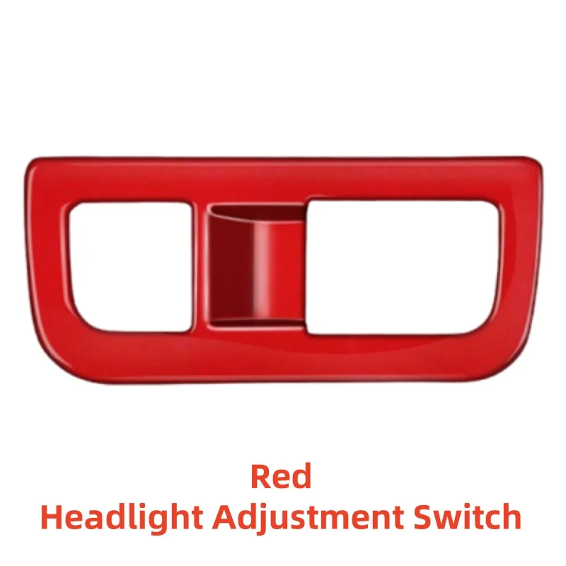 Car upgrade Stickers Decoration Accessories Red ABS plastic Headlight Adjustment Switch Carbon Fiber For Hyundai KONA 2024