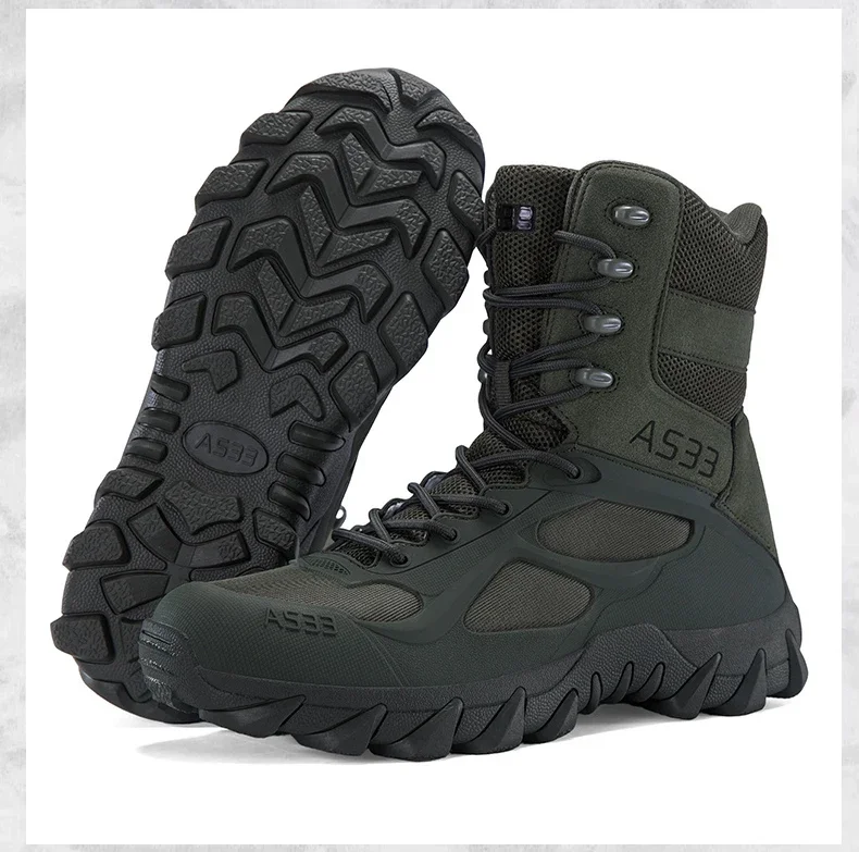 Herren Neue Armee-Stiefel Outdoor Wasserdichte Ultraleichte Arbeits-Taktische Stiefel Schnür-Camping-Stiefel Rutschfeste Hochwertige Wüstenstiefel – Detail 40