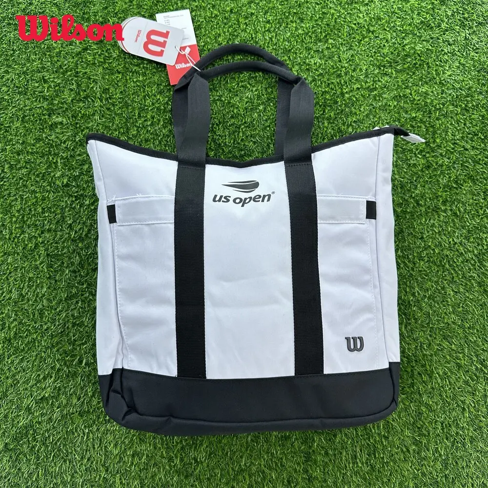 

Wilson Designed US Open Tote 2023 Team Tennis Tote Super Tournament Tennis Bag Court 2PK Tennis Racquets Bag White Black