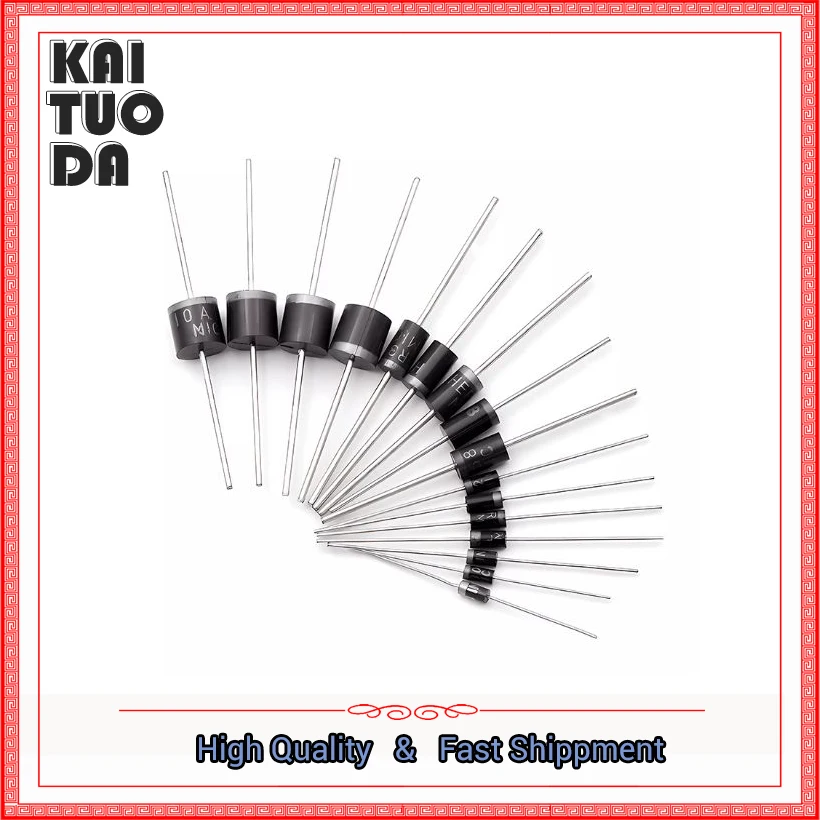 8values=100pcs 1N4148 1N4007 1N5408 1N5822 FR107 FR207 1N5819 1N5399 Electronic Components Package,Diode Assorted Kit