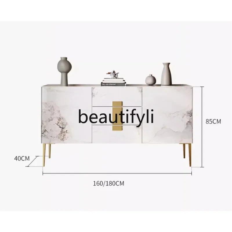 D2520 Light luxury rock slab dining side cabinet, entrance foyer wall locker, household living room entrance cabinet