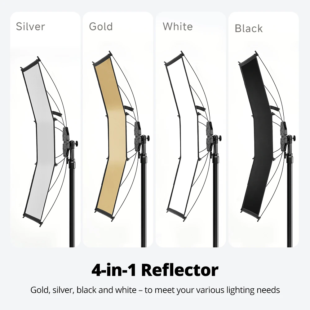 Ambitful UGO 46105SE 60150SE 4-in-1 U-Shape Reflector Gold Silver Black White Diffusers One-touch Open Close Reflective Screen