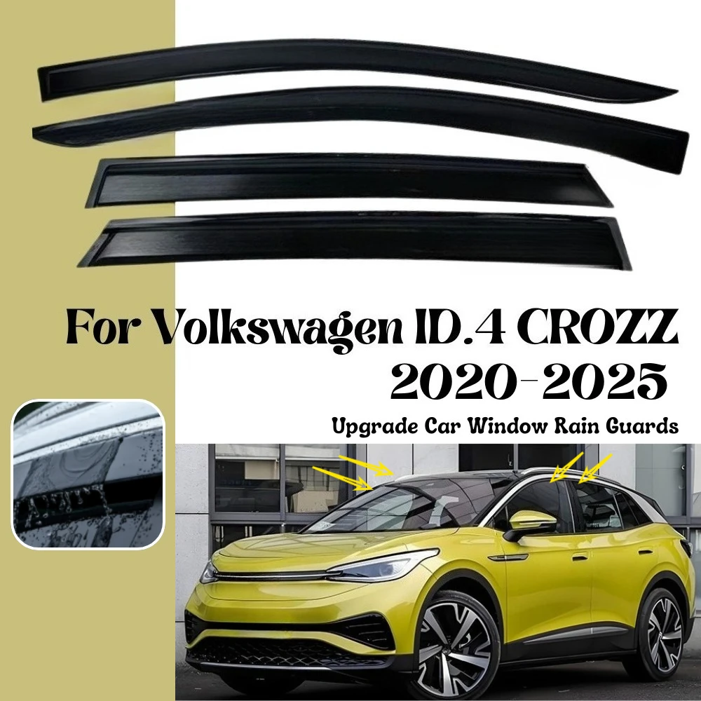 Car Window Rain Guards For Volkswagen ID.4 CROZZ 2020-2025 Car Window Rain Cover Car Windows Visor