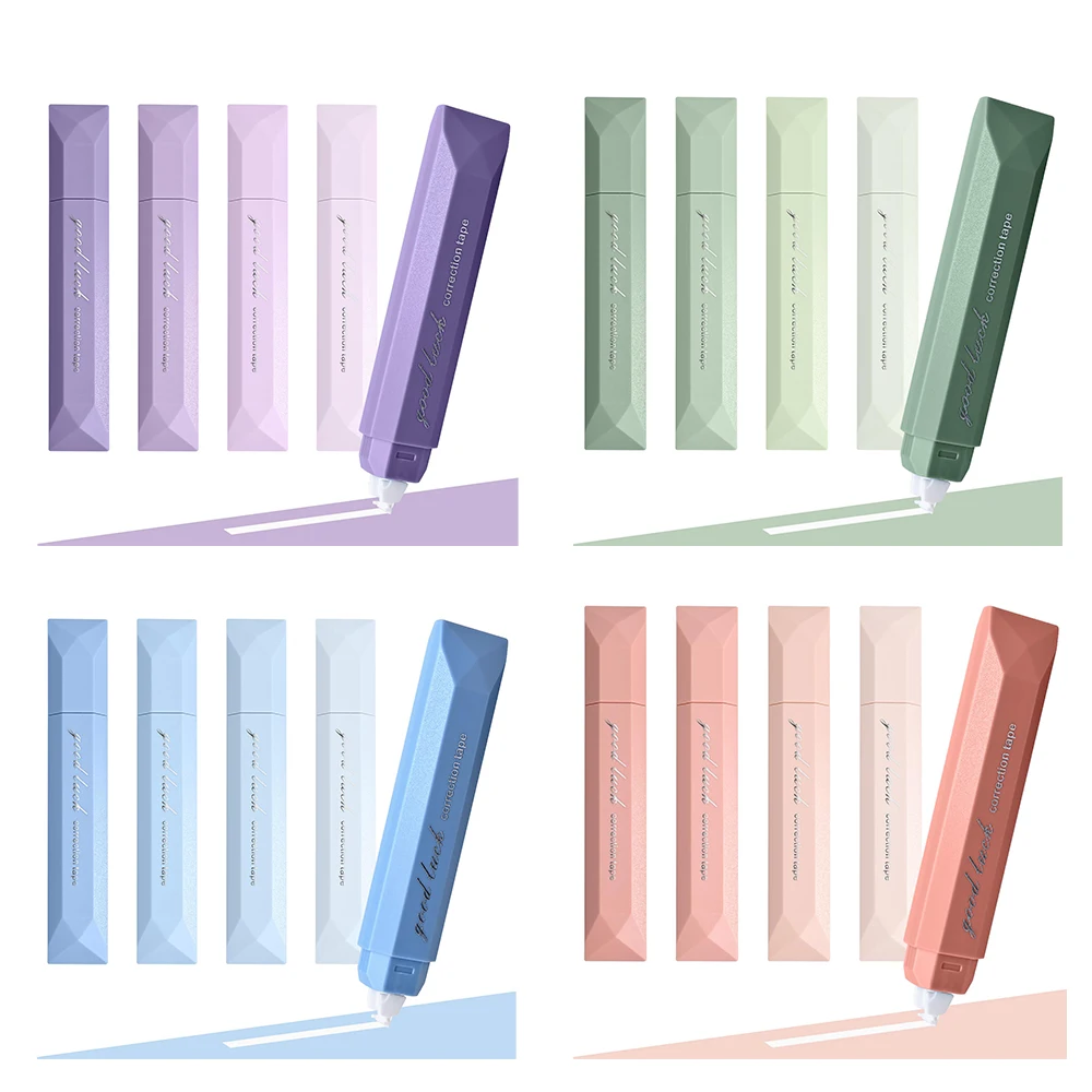 5pcs/box Pen Shaped Correction Tapes Double Sided Adhesive Tape Aesthetic Correction Tape for School Office Supplies