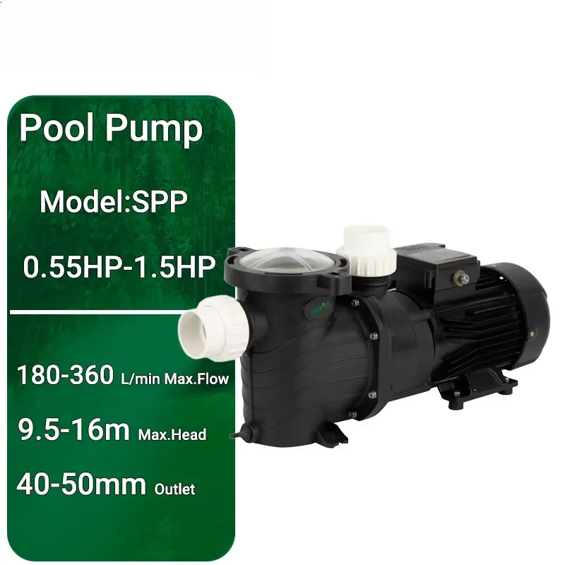 

High Efficiency Swimming Pool Pump 0.75HP to 2HP 110V 220V 380V 50Hz 60Hz Commercial Residential Use