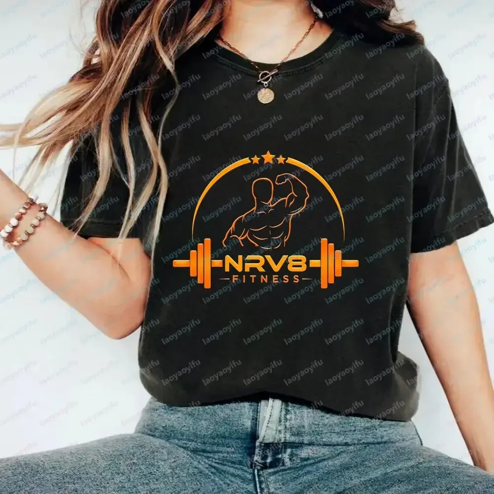 NRV8 FITNESS Fitness Enthusiast Summer Casual Trendy All-purpose Short-sleeved Men's and Women's Round-neck T-shirt