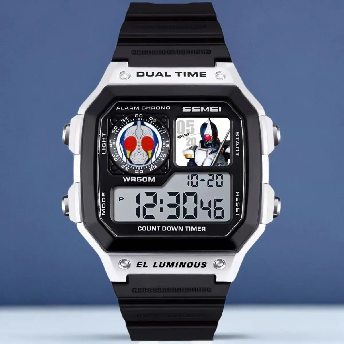 Kamina Rider Anime Student Horloge Kleine Vierkante Lichtgevende Kinderen Elektronische Horloges Verjaardagscadeaus