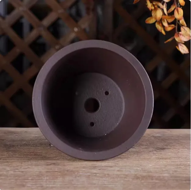 Vaso Bonsai rotondo in ceramica, sabbia viola, colore naturale, tavolo da camera tradizionale cinese, dormitorio e giardino, decorazione per la casa