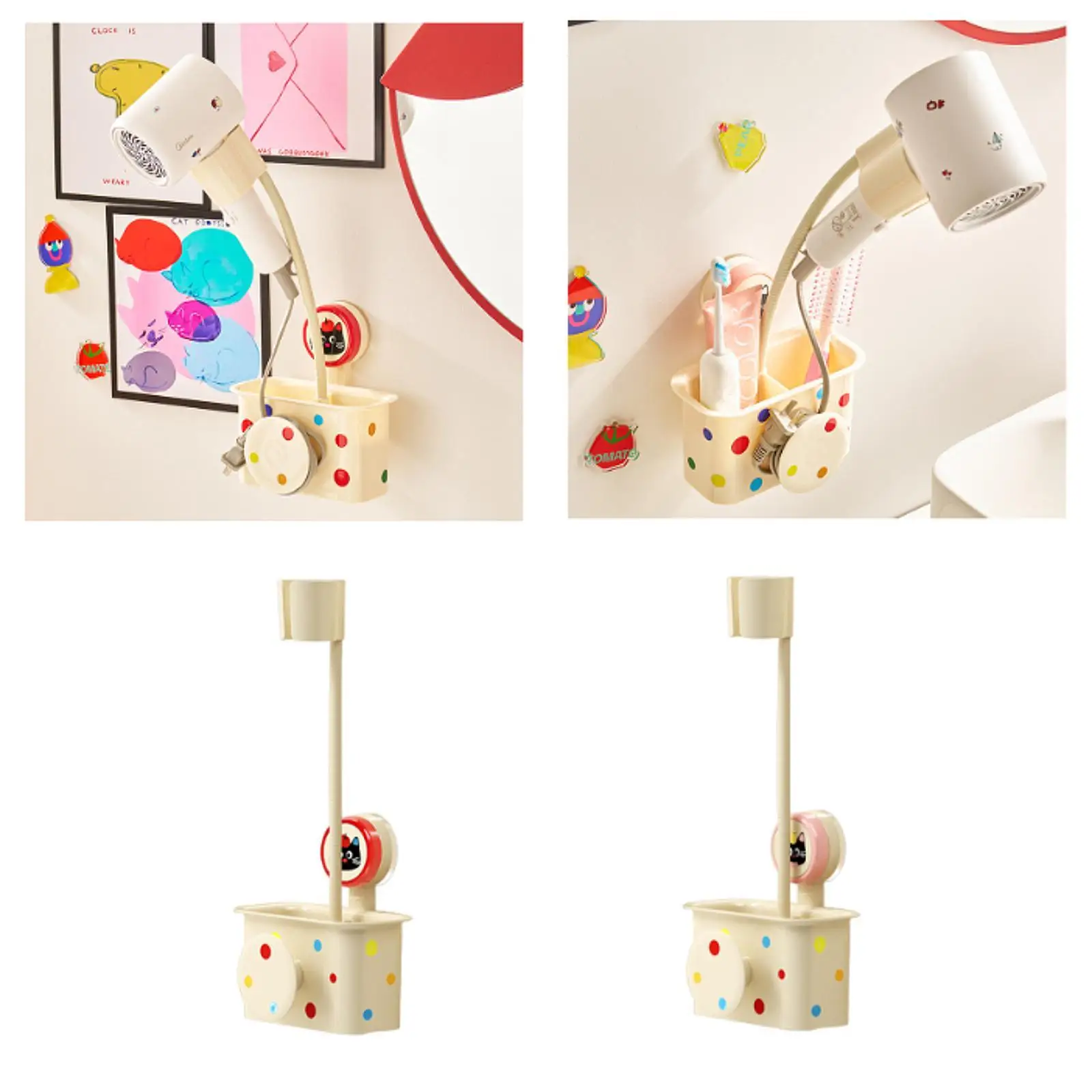 

Кронштейн для фена, простая в установке, практичная настенная полка для хранения, подвесная стойка для ванной комнаты для отеля, ванной комнаты, парикмахерская, стена