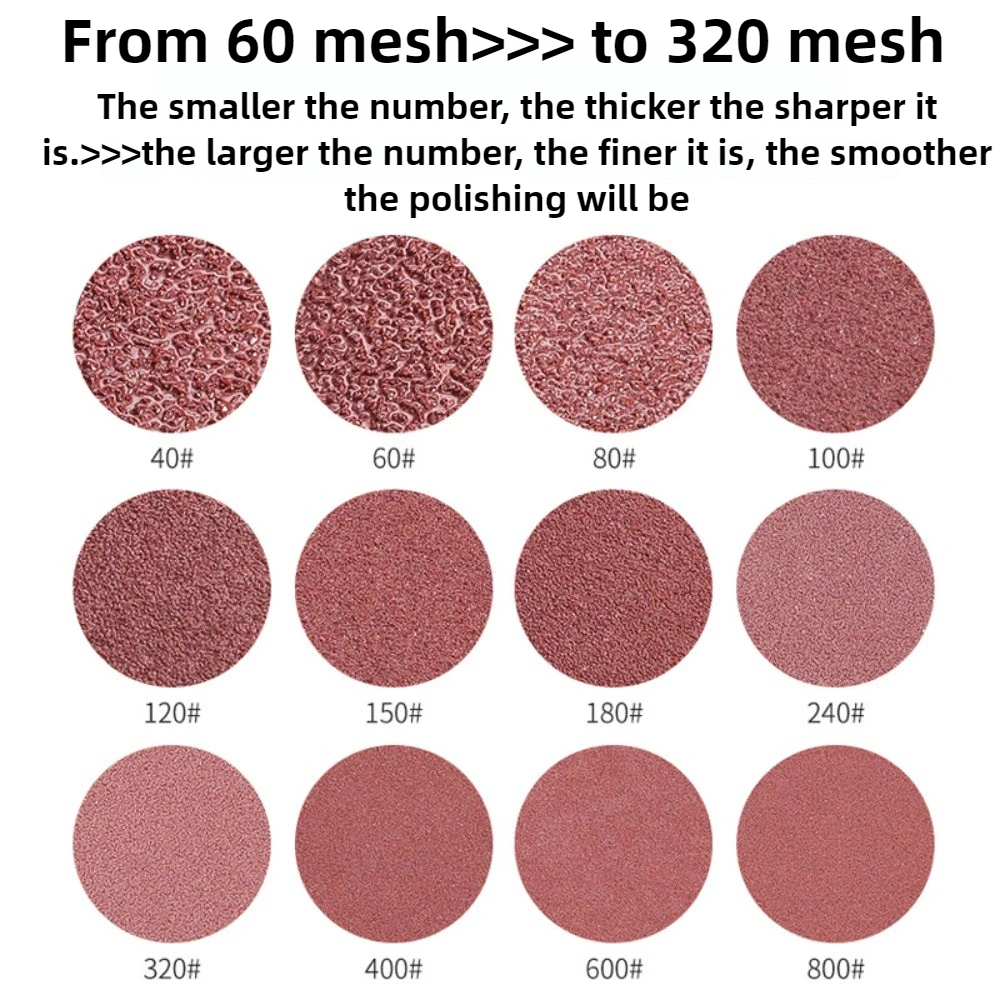 Pano de lixa de disco de 5 polegadas; pano de lixa flocado; rebolo para trabalhar madeira; disco de moagem de ar