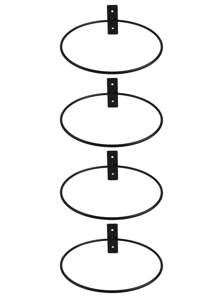 Flower Pot Holder Rings with Wall Mount Design Using Sturdy Metal Construction and Smooth Edges to Protect Plants and Users