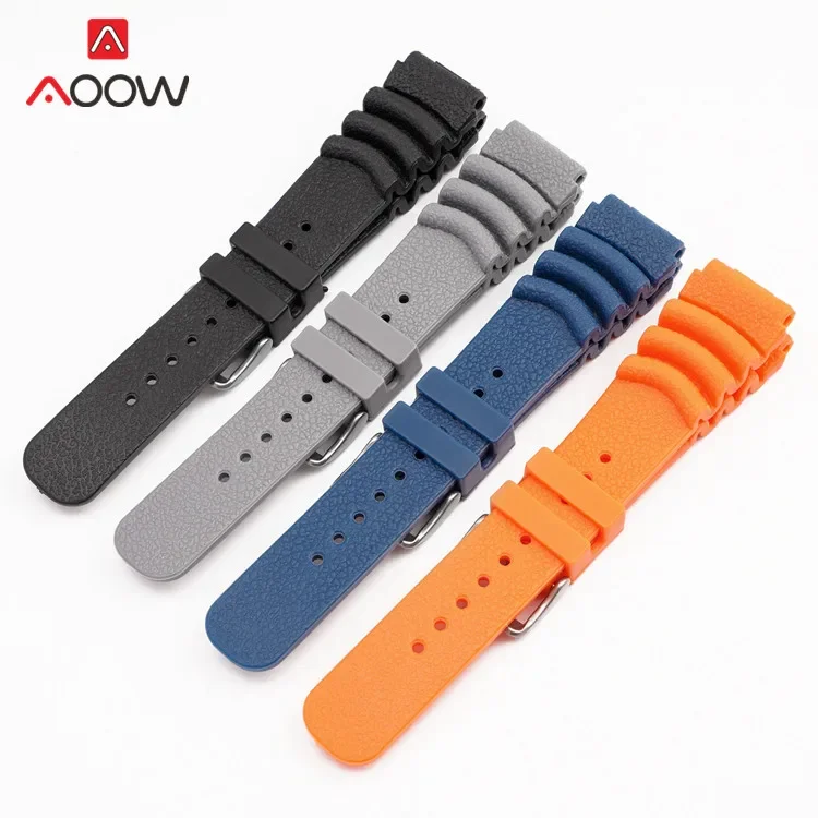 20mm 22mm 24mm Silicone Sport Strap Diving Waterproof Watchband Rubber TPU Men Replace Bracelet Band Watch Accessories for Seiko