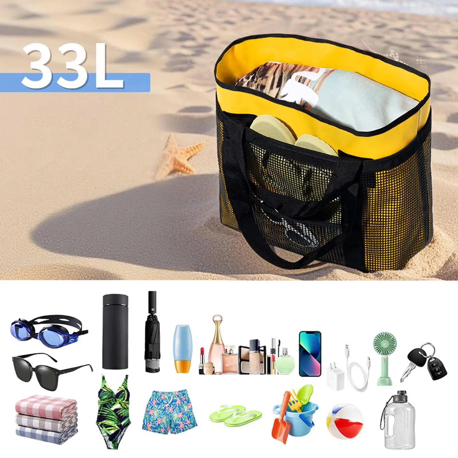 

Beach Tote Bag Pool Pouch Beach Bag Tote Sandproof Lightweight Women Handbags Travel Accessories For Vacation Outdoor Camping