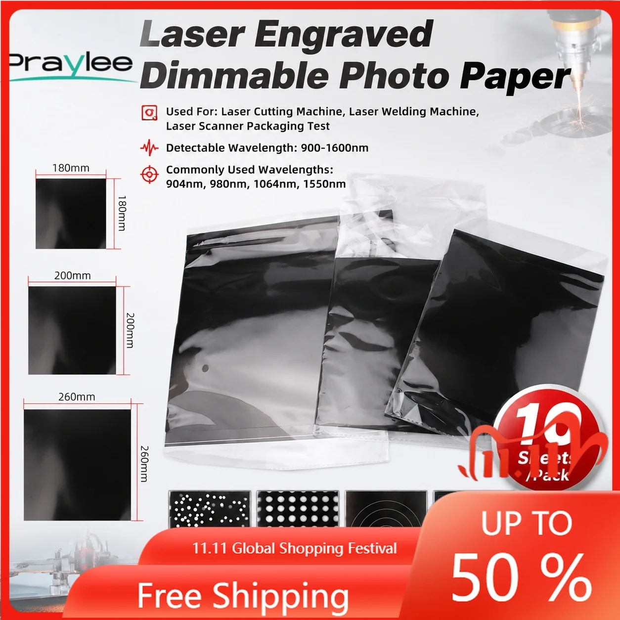 Laser Marking Test Paper Laser Engraving Calibration Paper for Fiber Laser Marking Machine Focus Power Speed Parameter Testing