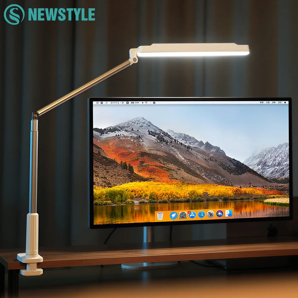 

Светодиодная настольная лампа для чтения с защитой для глаз, аккумулятором 3600 мАч, 3-цветным бесступенчатым затемнением, складная, поворотная, портативная настольная лампа