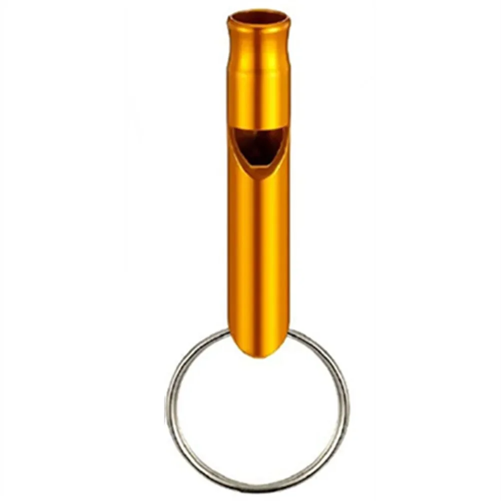 Hiking Keychain Whistle Outdoor 1pc Training 45*8mm Aluminum Alloy Distress Feeding Survival For Training Pets