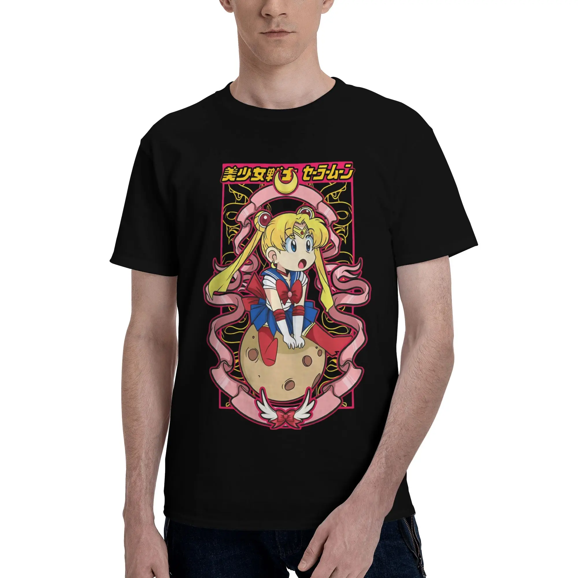 Usagi Tsukino – Sailor Moon  Funny 100% Cotton T-Shirt Bandai Sailor Moon Tees Tops For Men